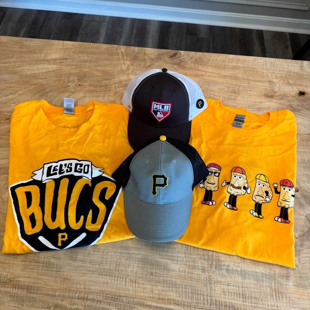 Pittsburgh Pirates, Mrs. T pierogies gift set NWOT, T-shirts and baseball caps